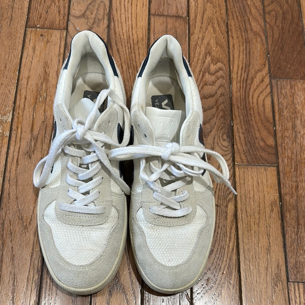 White and Light Gray Men's Athletic Sneakers